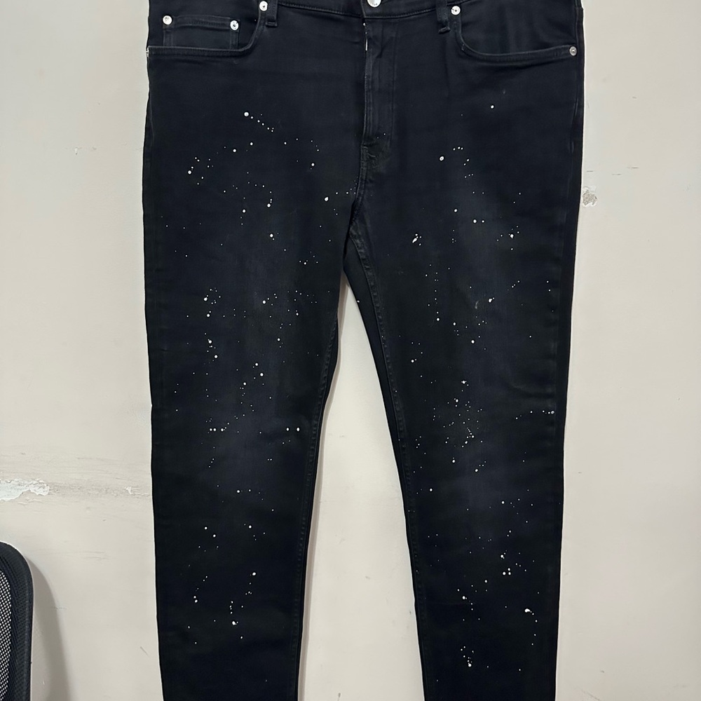 BLK DNM Black 25 Jeans In Fulton Black Paint Men’s Size 38” X 32”